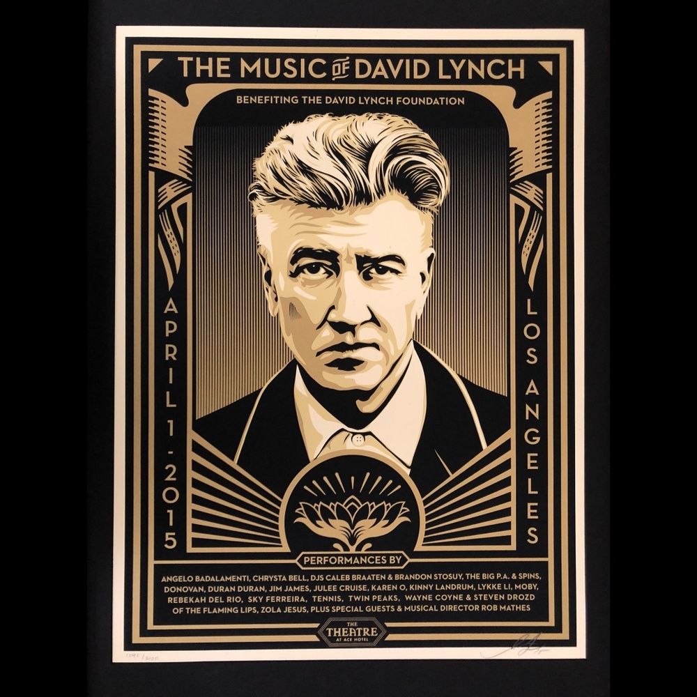 SHEPARD FAIREY DAVID LYNCH SCREEN PRINT SIGNED